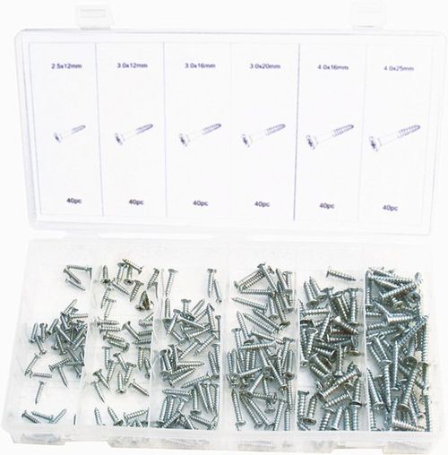 240PC WOOD SCREW IN CSK ASSORTMENT