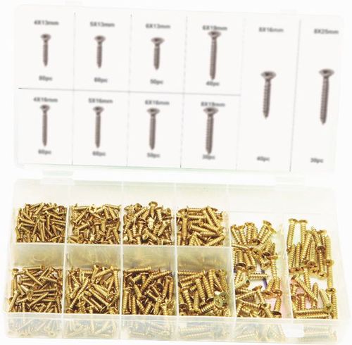 500PC BP WOOD SCREW ASSORTMENT