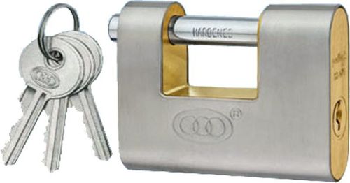 ARMOURED RECT.BRASS PADLOCKS