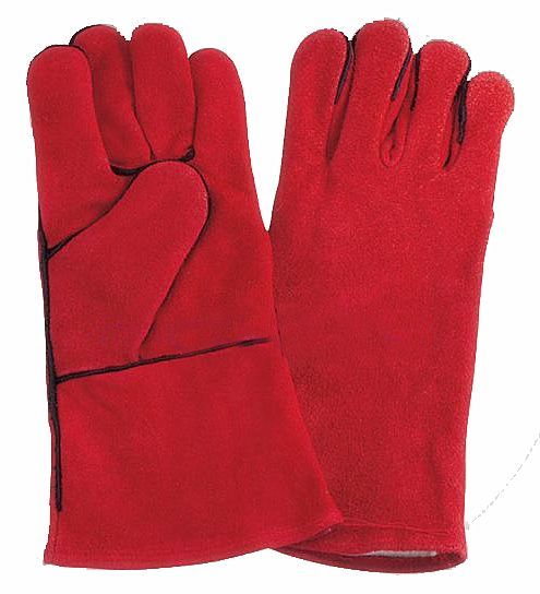 RED COW SPLIT LEATHER WELDING GLOVES