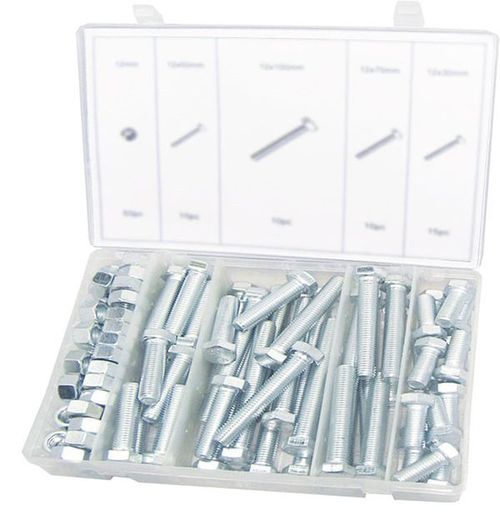 100PC HIGH TENSILE 12MM BOLT & NUT ASSORTMENT