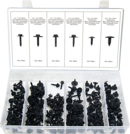 210pc BLACK TRIM SCREW ASSORTMENT