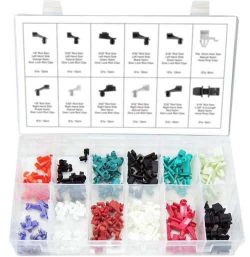 131pc CHRYSLER HOOD PROP & DOOR ROD END ASSORTMENT