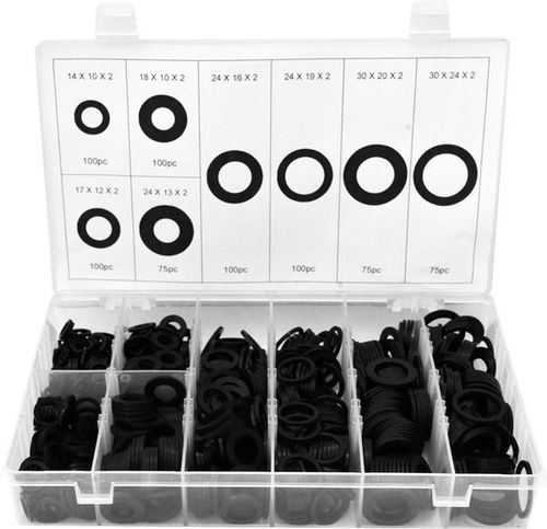 725PC RUBBER FLAT WASHER ASSORTMENT